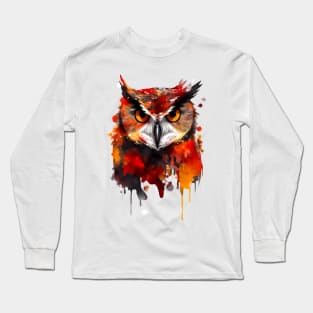 Owl paint splatter Long Sleeve T-Shirt